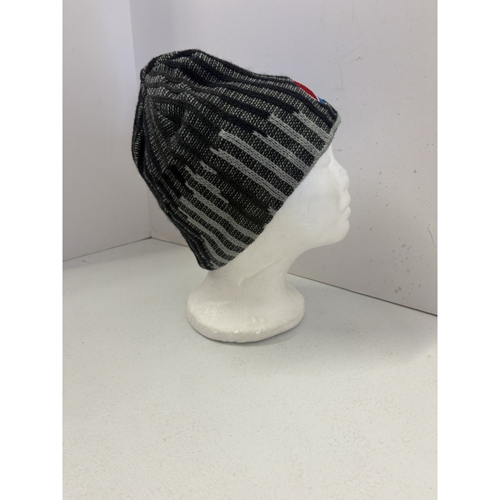 Pepsi Knit Beanie Hat‎ AJM International Black Gray Striped Winter Cap Canada - Picture 2 of 5